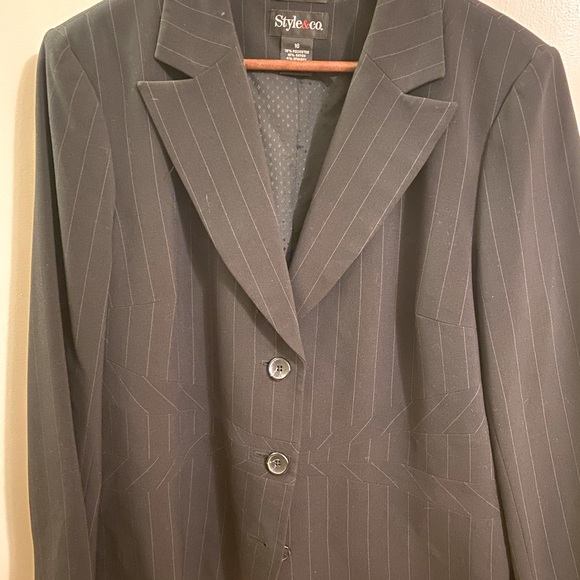 Style & Co. Jackets & Blazers - Style and Co striped black blazer, size 16